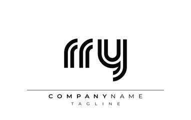 Obraz premium RRY Creative Unique Modern Letter Logo Design. Stylized logo featuring a unique letter design, presenting abstract minimalist aesthetics and modern appeal.
