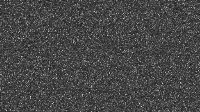TV noise screen footage overlay, No signal old vintage TV. Antenna damage, cable defect. Faulty chip. VHS error screen transition and overlay for retro video effects and glitch editing.