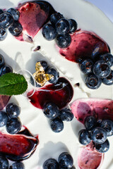 Close-up of a blueberry cake 
