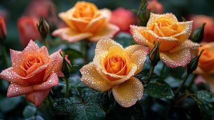 Close-up of vibrant roses