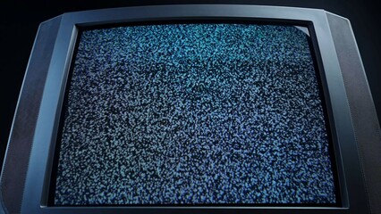 Vintage Television Displaying Static on Screen with Noise