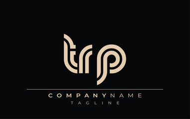 TRP Creative Unique Modern Letter Logo Design. Stylized logo featuring a unique letter design, presenting abstract minimalist aesthetics and modern appeal.