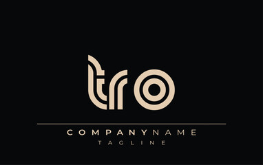 TRO Creative Unique Modern Letter Logo Design. Stylized logo featuring a unique letter design, presenting abstract minimalist aesthetics and modern appeal.