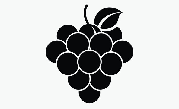 recommend clip art: Grapes vector illustration silhouette, Grape outline icon, Fruit silhouette design