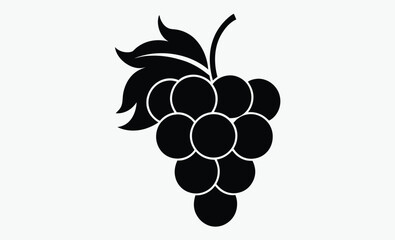 Grapes vector illustration silhouette, Grape outline icon, Fruit silhouette design
