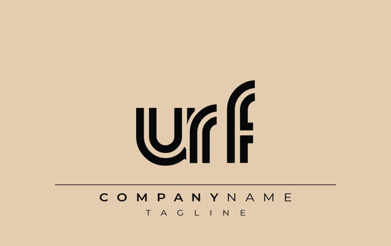 URF Creative Unique Modern Letter Logo Design. Stylized logo featuring a unique letter design, presenting abstract minimalist aesthetics and modern appeal.