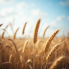 Fototapeta premium Wheat seedlings and wheat in the field