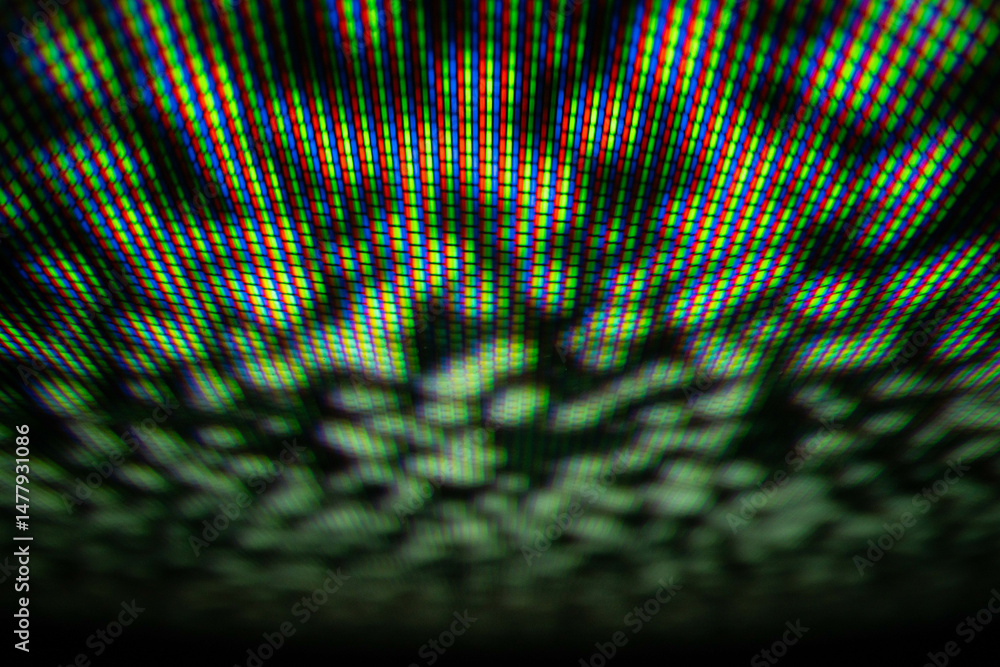 Poster close-up of rgb pixels displaying on a digital screen