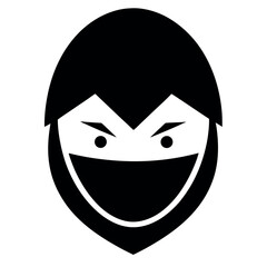 Intrepid female ninja in a stylized graphic design.