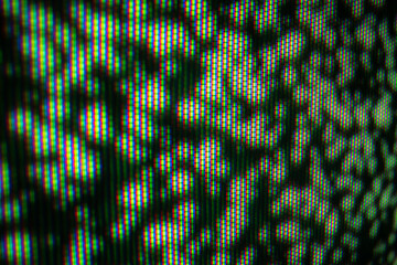Close-Up View of RGB Pixels on a Digital Display Screen