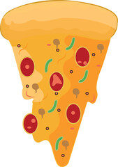 Pepperoni Pizza Slice in Triangular Shape 