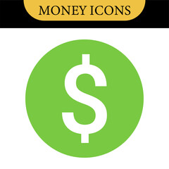 Money dollar icon symbol Coin icon logo in flat style. Vector element. Business icons, financial icons, enrichment, dollar, currency. Illustration of dollar, marketing