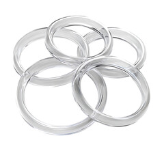 Fototapeta premium 3D rendering of transparent glass rings in a minimalist style. 