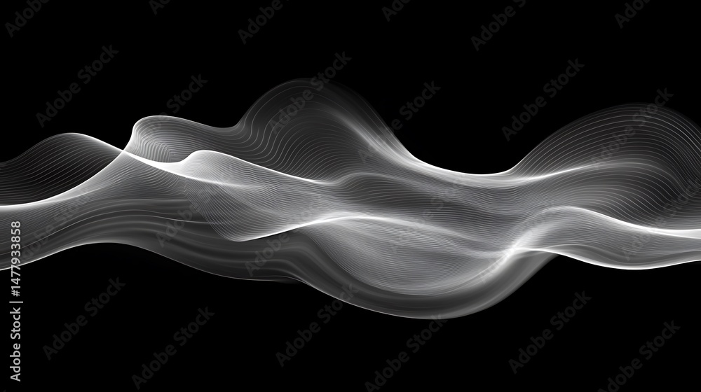 Poster abstract smoke wave background design digital curves flowing illustration elegant soft texture with 