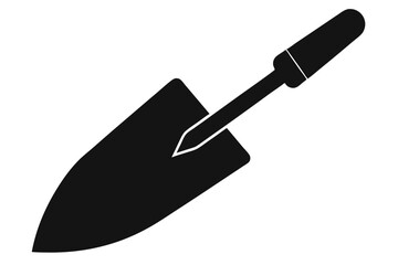 Garden Trowel Illustration Black Gardening Hand Tool for Planting, Weeding, and Digging