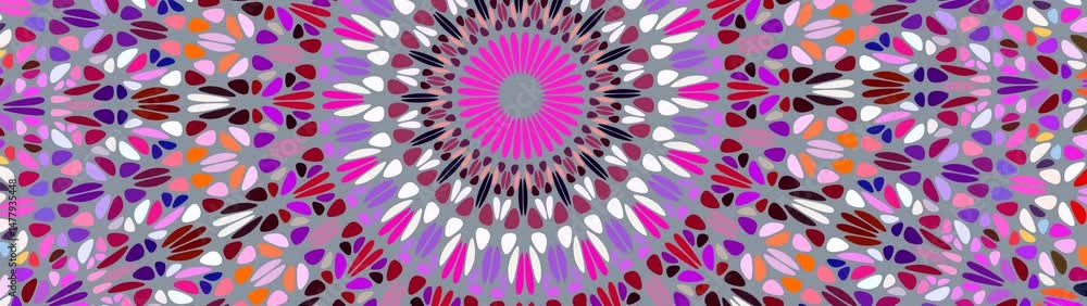 Poster dynamic psychedelic stone ornament pattern mandala background - seamless loop animation