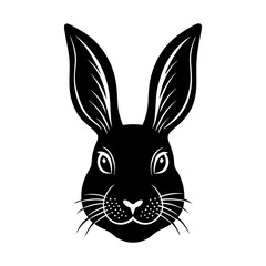 Easter Bunny Head Silhouette vector