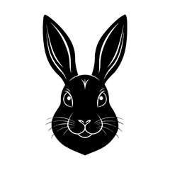 Easter Bunny Head Silhouette vector
