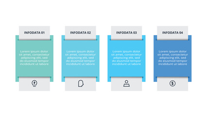 Workflow concept for infographic with 4 steps, options, parts or processes. Business data visualization.