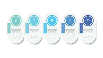 Workflow concept for infographic with 5 steps, options, parts or processes. Business data visualization.