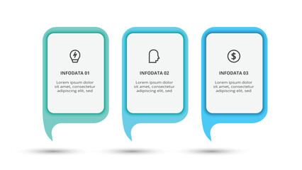 Workflow concept for infographic with 3 steps, options, parts or processes. Business data visualization.