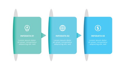 Workflow concept for infographic with 3 steps, options, parts or processes. Business data visualization.
