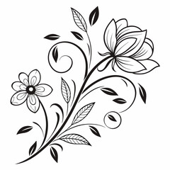 black and white floral background