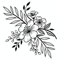 Obraz premium black and white flower