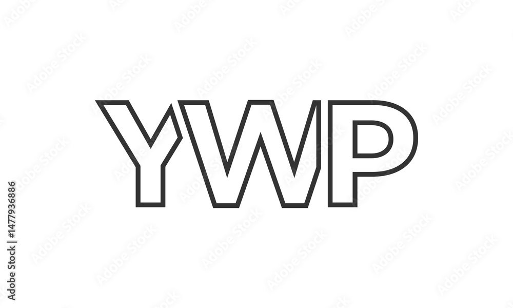 Poster ywp logo design template with strong and modern bold text. initial based vector logotype featuring s