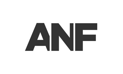 Obraz premium ANF logo design template with strong and modern bold text. Initial based vector logotype featuring simple and minimal typography. Trendy company identity.