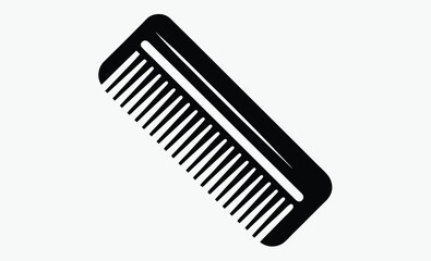 Plastic comb icon, Hair styling tool, Comb silhouette vector