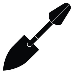 Detailed Silhouette of a Small Garden Trowel for Planting and Cultivating Soil