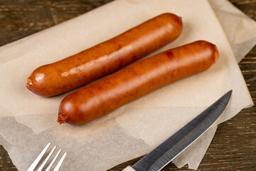 meat sausages on food paper