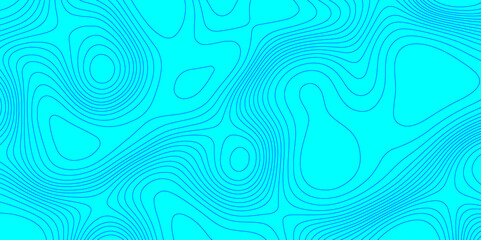 Fototapeta premium Blue line cyan color landscape geodesy topography wavy lines map background, blue cartographic pattern for trendy modern background and abstract curved reliefs geography texture and seamless design.