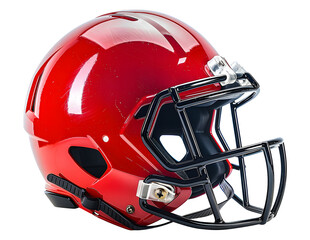 Fototapeta premium Rugby football helmet png Gridiron football helmet png red Gridiron gear png American football accessory png rugby football gear transparent background png image