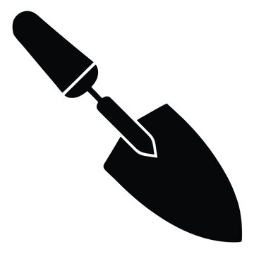 black trowel gardening tool isolated clip art preview