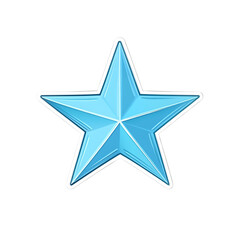Obraz premium Isolated Blue Star Sticker Icon