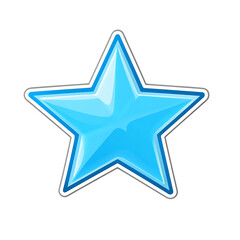 Obraz premium Isolated Blue Star Sticker Icon
