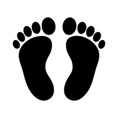 Silhouette of two footprints facing each other nicely