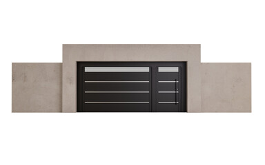 Fototapeta premium A black metal gate with a silver stripe