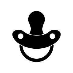 Illustration of a black baby pacifier on white background