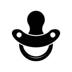 Illustration of a black baby pacifier on white background