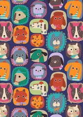 Pet_Animal_Conversational_Cats_Dogs_Illustration Print