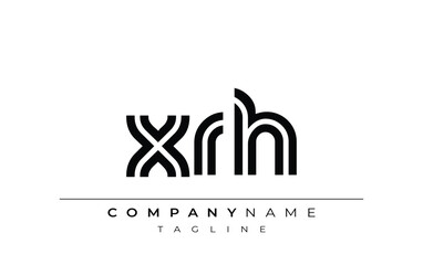 XRH Creative Unique Modern Letter Logo Design. Stylized logo featuring a unique letter design, presenting abstract minimalist aesthetics and modern appeal.