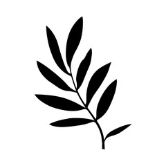 Clean Botanical Emblem. Crisp black leaf illustration with minimalist elegance, ideal as a nature emblem, logo element, or tattoo design.