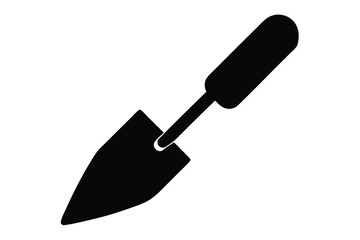 Small Garden Trowel Silhouette, Black Planting Tool for Potting and Gardening Projects