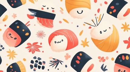 Cute sushi pattern (26)