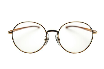 Round Metal Frame Eyeglasses Close Up on Black Background for Vision Correction and Style