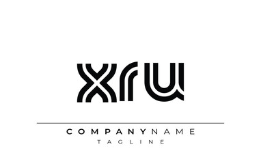 XRU Creative Unique Modern Letter Logo Design. Stylized logo featuring a unique letter design, presenting abstract minimalist aesthetics and modern appeal.