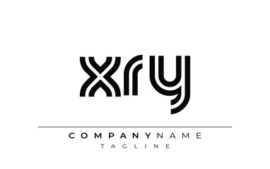 XRY Creative Unique Modern Letter Logo Design. Stylized logo featuring a unique letter design, presenting abstract minimalist aesthetics and modern appeal.